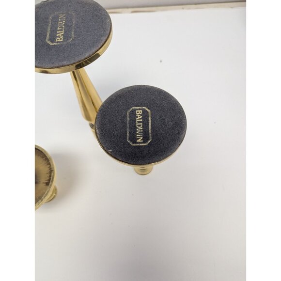 Lot of 3 Assorted Baldwin Solid Brass Candlesticks Candle Holders 7" 5" 3" - Picture 7 of 7